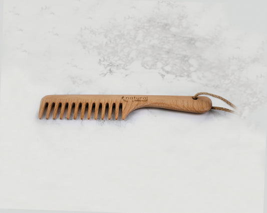 Natural by Hillbrush Wide Tooth Comb With Handle